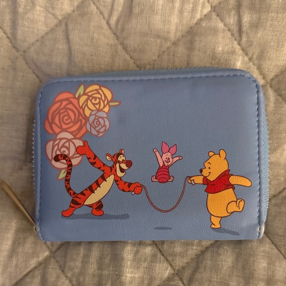 Disney Blue Wallet with Rose Design